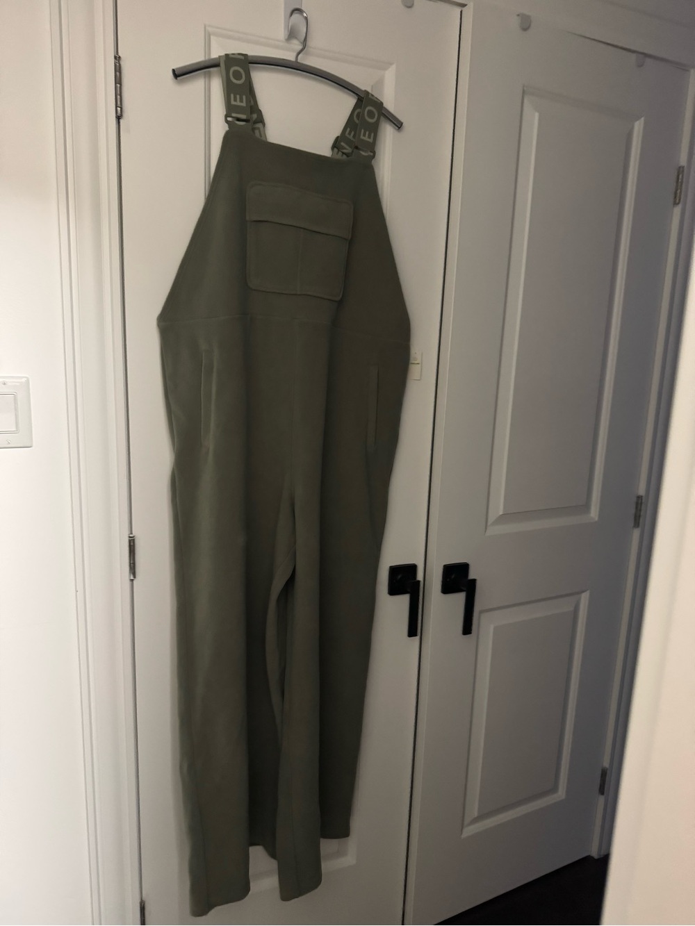 NWT AERIE Olive Green Wide-Leg Jumpsuit with Branded Straps